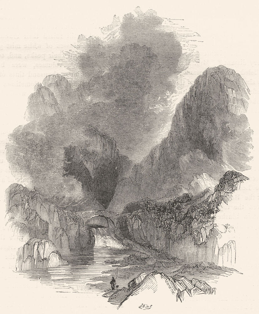 IRELAND. The Lakes of Killarney. The Gap of Dunloe 1850 old antique print